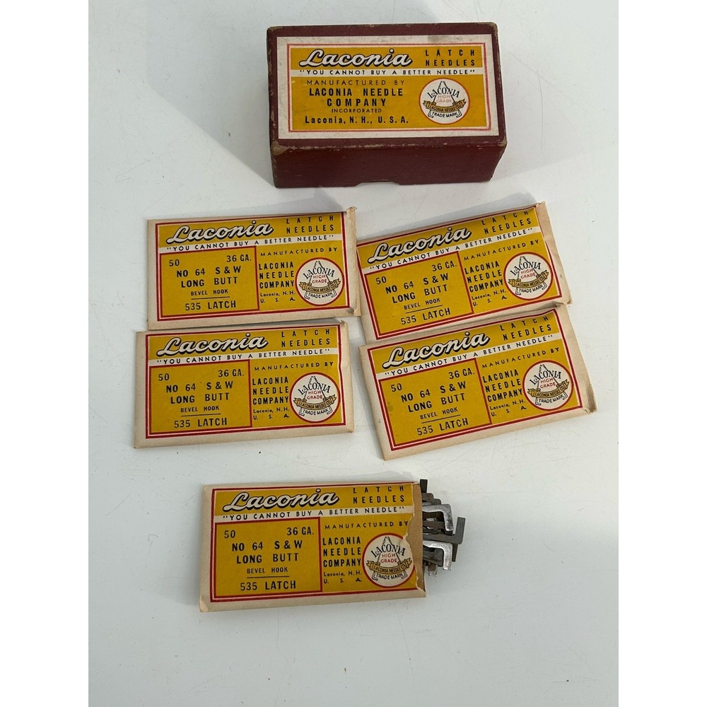 Laconia Needle Co. Latch Needles Box Of 250 36 GA. S&W No. 64 LONG BUTT